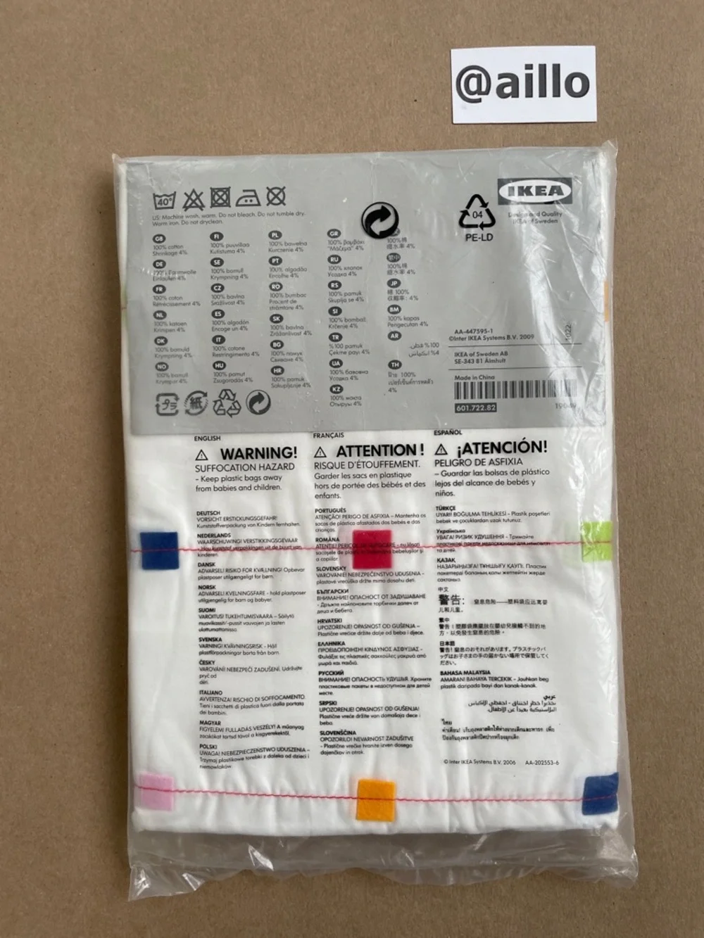 2 IKEA BARNSLIG RANDIG Short curtains, multicolor